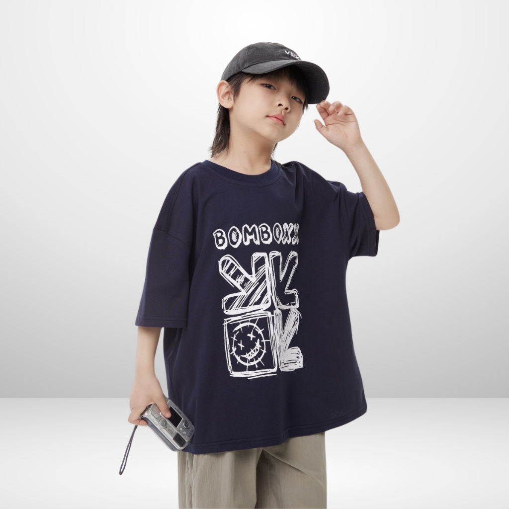 Áo Thun Ngắn Tay Mùa Hè Cho Bé Trai, Bé Gái In Hình Năng Động, Cổ Tròn B550 | JJ Kids Fashion