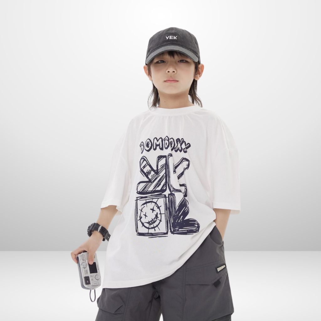 Áo Thun Ngắn Tay Mùa Hè Cho Bé Trai, Bé Gái In Hình Năng Động, Cổ Tròn B550 | JJ Kids Fashion