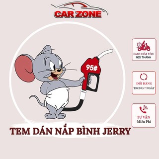 Decal Dán Nắp Bình Xăng JERRY A92, A95, Sạc Điện Cute Trang Trí Xe - Chất Liệu PVC Cao Cấp Chống Thấm Nước
