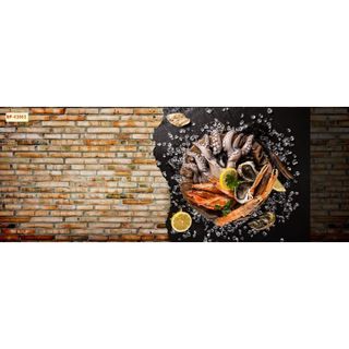 Tranh dán tường nhà hàng lẩu nướng 3D khổ lớn, decor quán ăn đẹp mắt