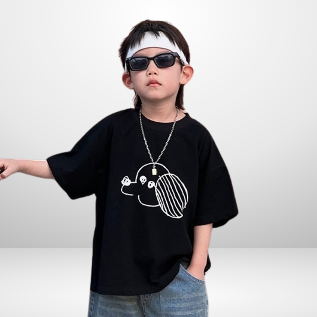 Áo Thun Ngắn Tay Mùa Hè Cho Bé Trai, Bé Gái In Hình Năng Động, Cổ Tròn | JJ Kids Fashion