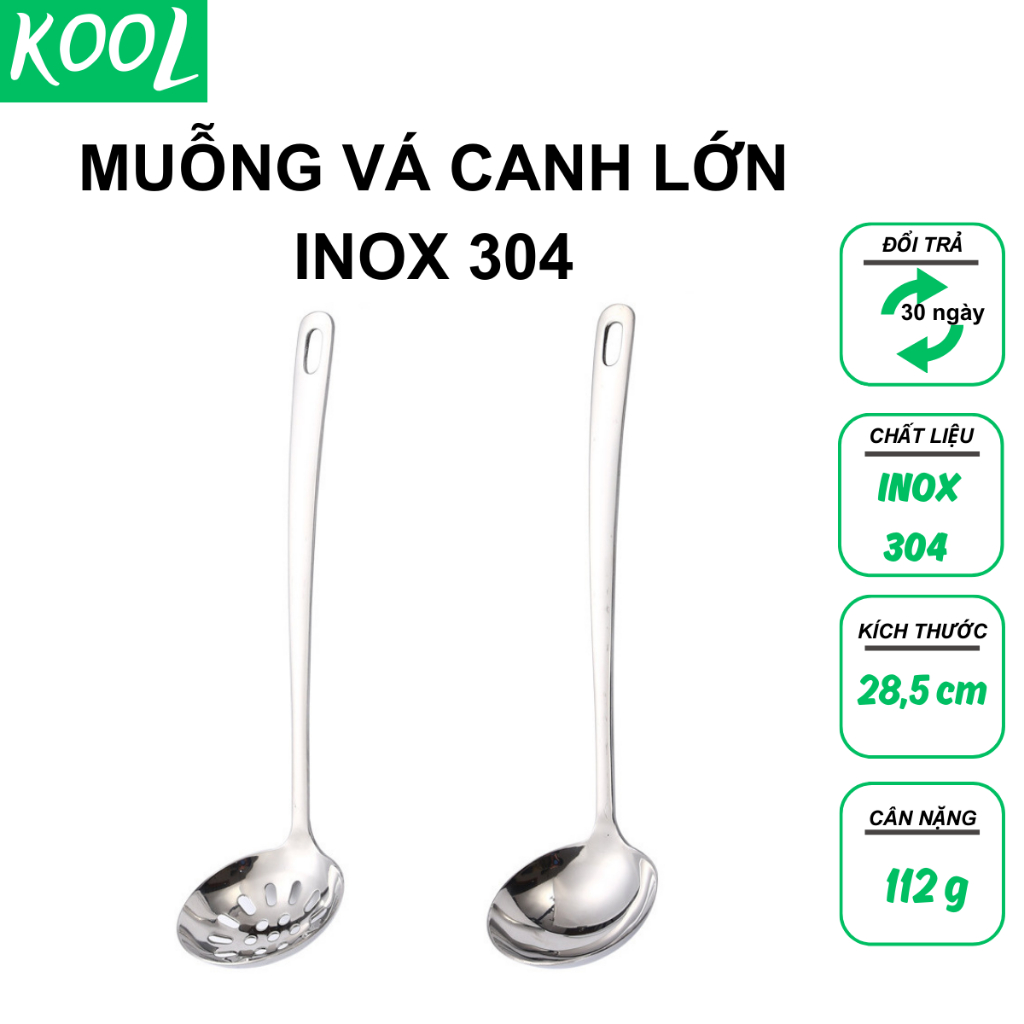 Muỗng vá canh lớn Inox 304 cao cấp số 4 ,Muôi canh, Thìa canh, Vá canh ...