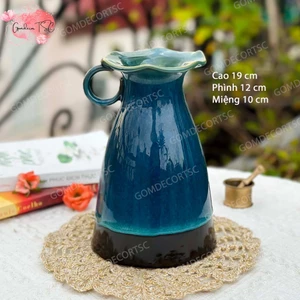 Bình Hoa Gốm Sứ Bát Tràng Dáng Quai Sữa 16cm-19cm - Lọ Hoa Decor Trang Trí Để Bàn Đẹp Gomdecortsc