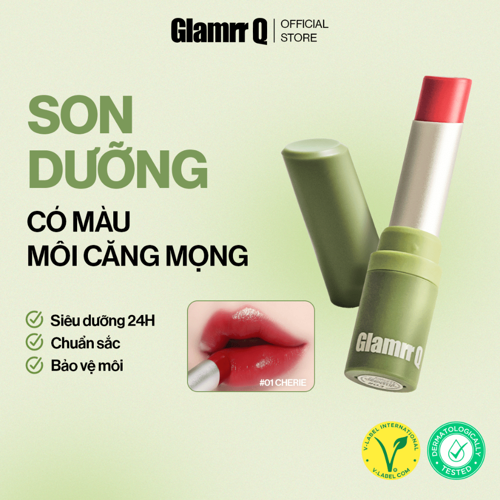 Ảnh Siêu Son Dưỡng Có Màu Thuần Chay Môi Nhạy Cảm Glamrr Q Vegan Super Lip Balm (4.5g) 2