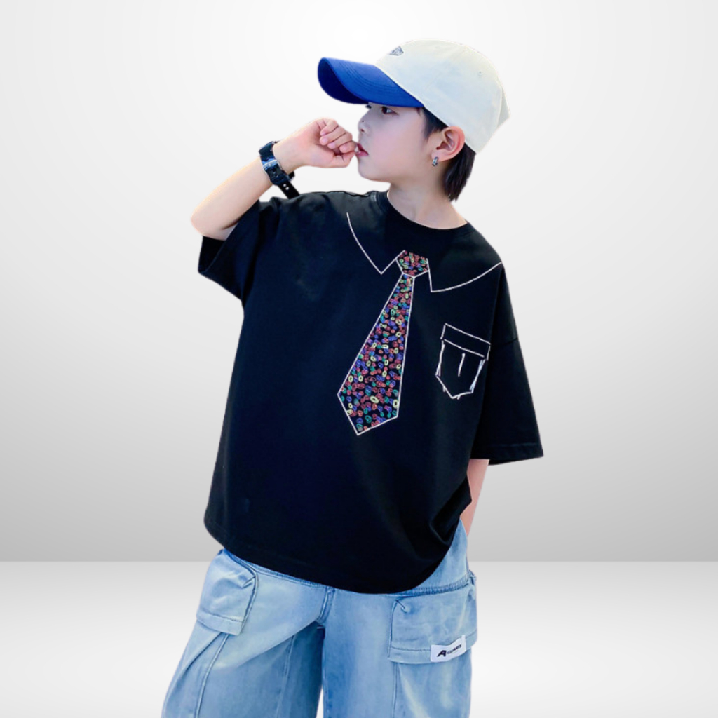 Áo Thun Ngắn Tay Mùa Hè Cho Bé Trai, Bé Gái In Hình Năng Động, Cổ Tròn | JJ Kids Fashion