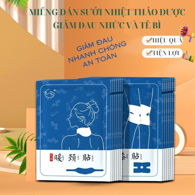 Đau nhức và tê bì cổ gáy do thoái hóa cột sống cổ..., co cứng cổ, miếng dán nhiệt thảo dược cổ gáy