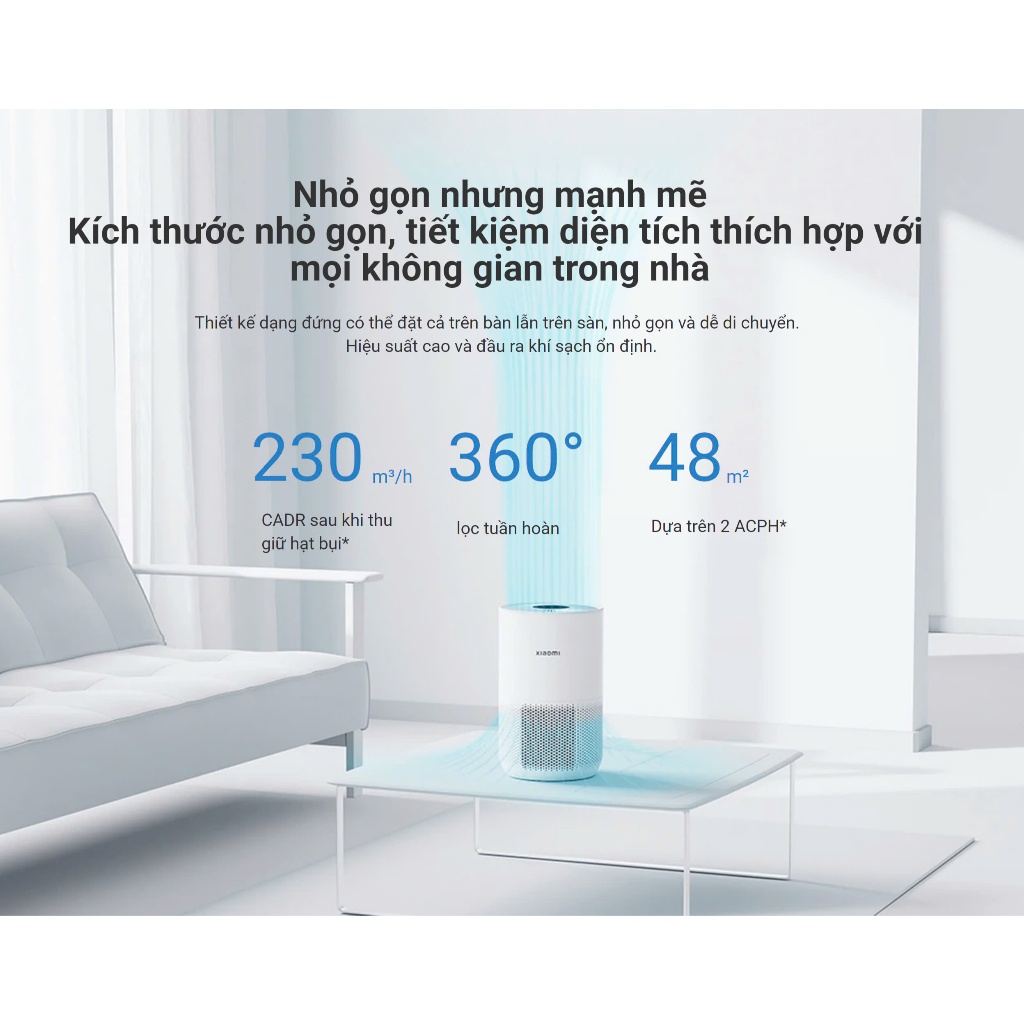 Ảnh Máy lọc không khí Xiaomi Smart Air Purifier 4 Compact Điều khiển từ xa - Hàng Chính Hãng 4