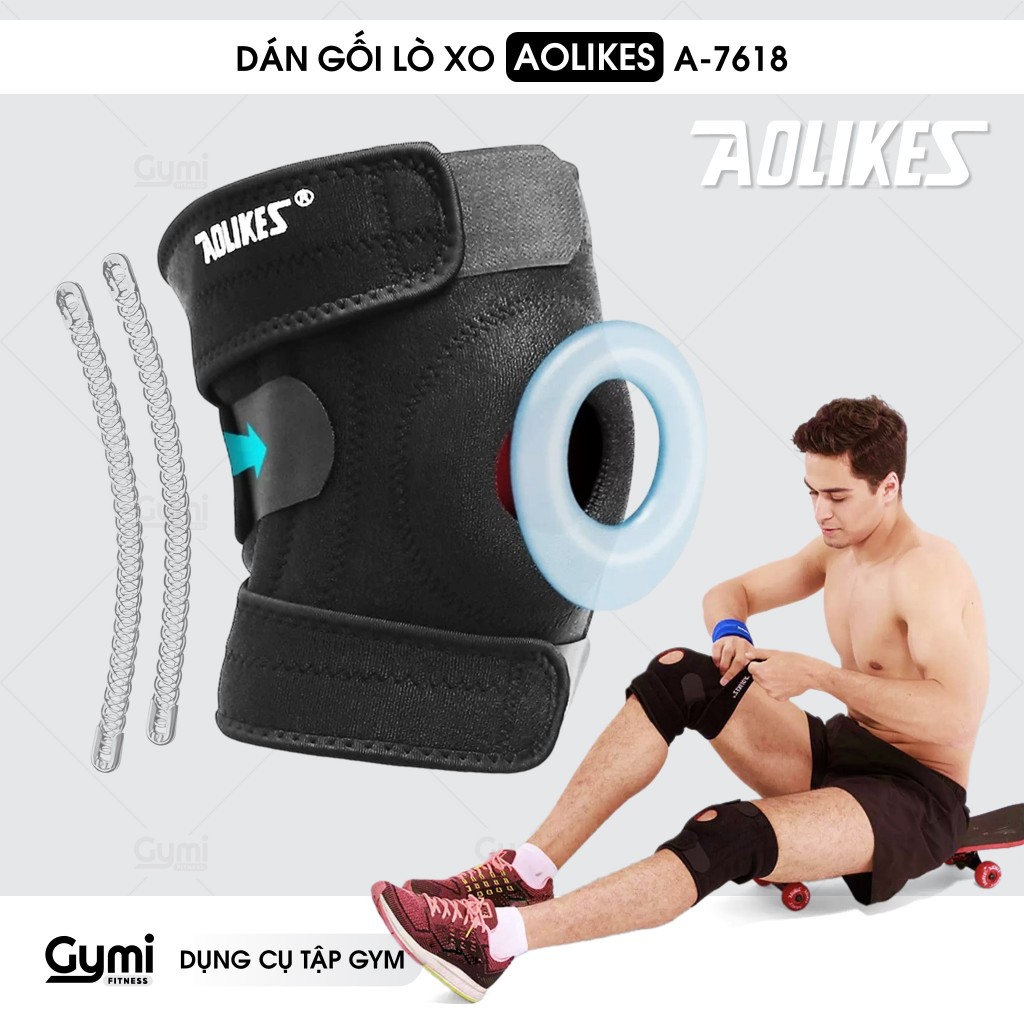 Băng Bảo Vệ Đầu Gối, Dán Gối Aolikes A-7618 - Kèm Lò Xo - AL7618