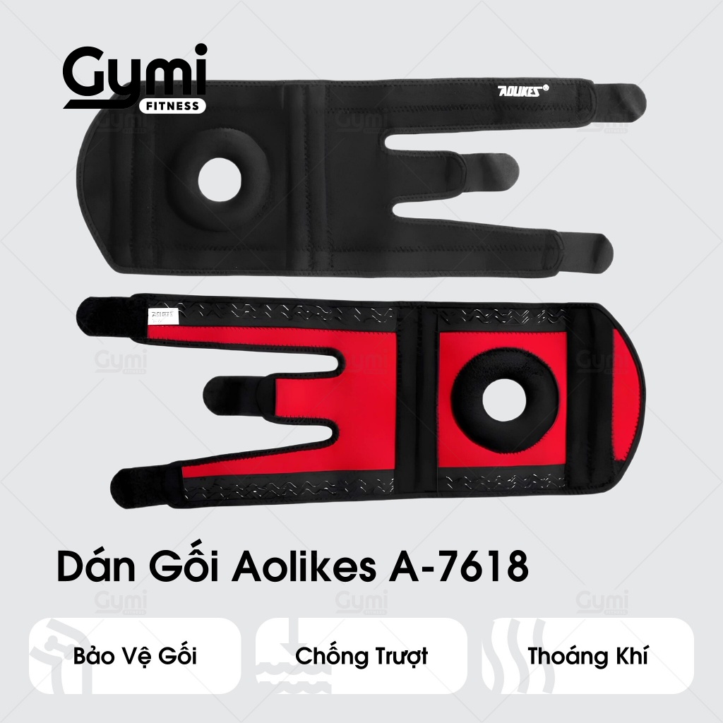 Băng Bảo Vệ Đầu Gối, Dán Gối Aolikes A-7618 - Kèm Lò Xo - AL7618