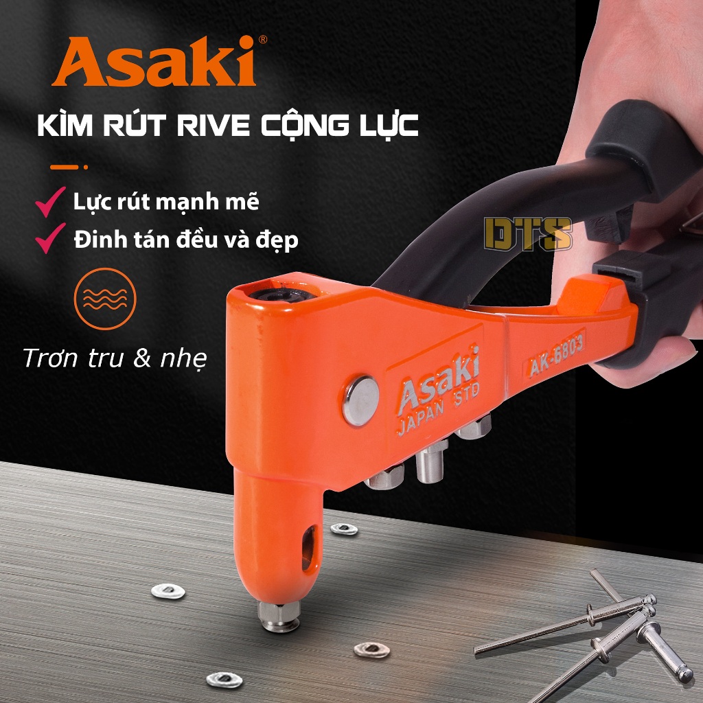 Kìm rút đinh tán cộng lực hãng Asaki JAPAN AK-6803 10.5