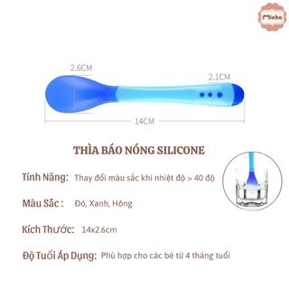 Thìa báo nóng Silicon cho bé , khả năng cảm nhiệt và đổi màu để dự báo độ nóng thực phẩm <màu hơi bạc - lỗi nhẹ>