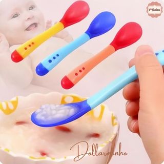 Thìa báo nóng Silicon cho bé , khả năng cảm nhiệt và đổi màu để dự báo độ nóng thực phẩm <màu hơi bạc - lỗi nhẹ>
