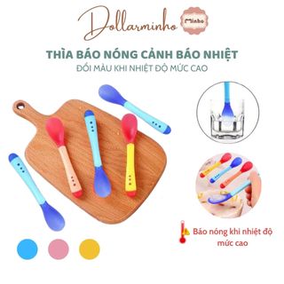 Thìa báo nóng Silicon cho bé , khả năng cảm nhiệt và đổi màu để dự báo độ nóng thực phẩm <màu hơi bạc - lỗi nhẹ>