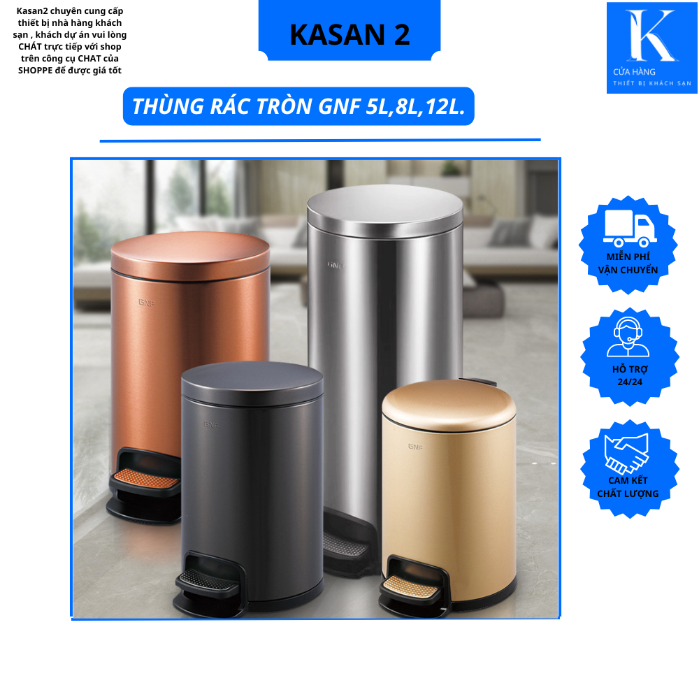 Thùng rác inox 304 đạp chân tròn cao cấp dung tích 5l,8l.12l. | Shopee ...