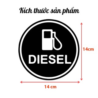 Tem Dán Trang Trí Nắp Bình Đổ Dầu DIESEL Ô Tô – Chống Nước
