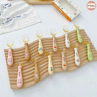 Thìa dĩa ăn dặm silicone dành cho bé từ 6 tháng đến 1 tuổi, uốn cong 360 độ mềm mại, giúp bé ăn dặm dễ dàng
