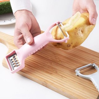Dao bào đa năng inox 2 đầu nhiều màu siêu bén cao cấp - Dao gọt củ quả bằng lúa mạch đa năng
