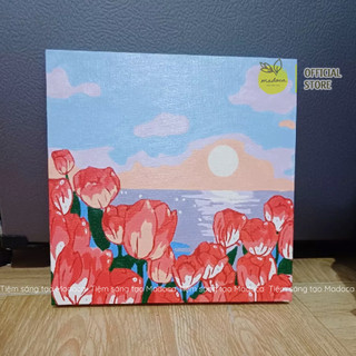 [TỔNG HỢP] Tranh tô màu theo số mini kích thước 20x20cm có khung thiên nhiên phong cảnh con người