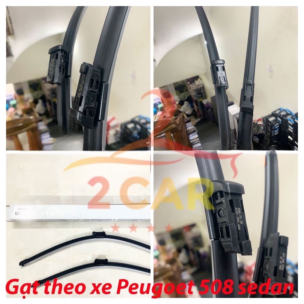 Gạt mưa xe Peugeot 508 sedan đời 2011-2017, 2019-2022 hàng chuẩn vừa zin theo xe, gạt siêu sạch, Mẫu gạt lẫy