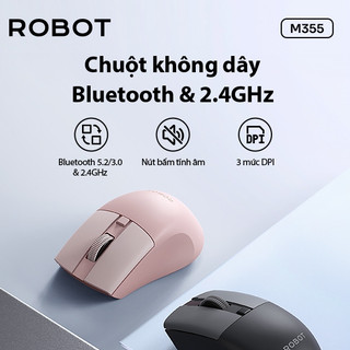 Chuột bluetooth Không Dây 2.4GHz ROBOT M355 Có 3 Mức DPI Di Chuyển Chuột  Mượt