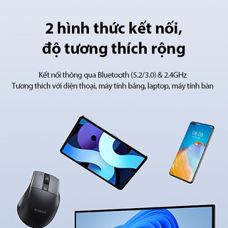 Chuột bluetooth Không Dây 2.4GHz ROBOT M355 Có 3 Mức DPI Di Chuyển Chuột  Mượt