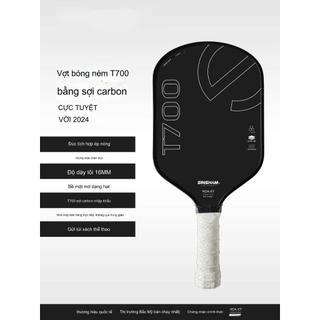 Vợt Pickleball Mặt Nhám T700 Cacbon Siêu Bền, Đồ Dày Vợt 16mm + Tặng Kèm Túi Chống Sốc Và 4 Bóng