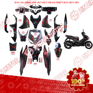 Dàn Áo AB 2017, Dàn Áo Xe Air Blade 125 2017 Đen Nhám Phiên Bản Đen Mờ Chính Hãng - ZZM