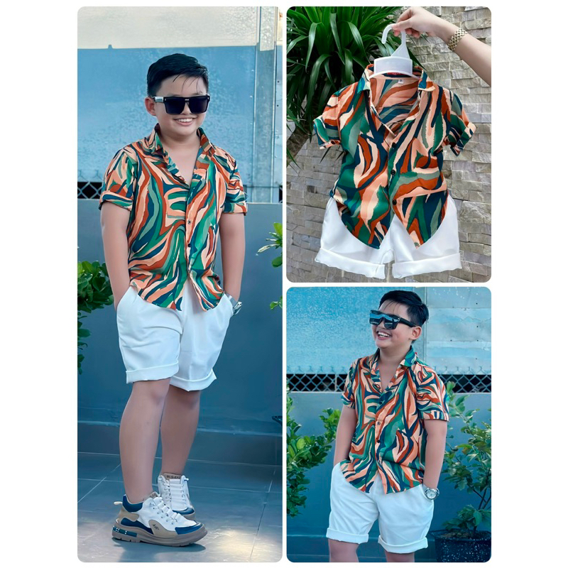set hoạ tiết màu cho bé trai từ 10kg-52kg TONIKIDS