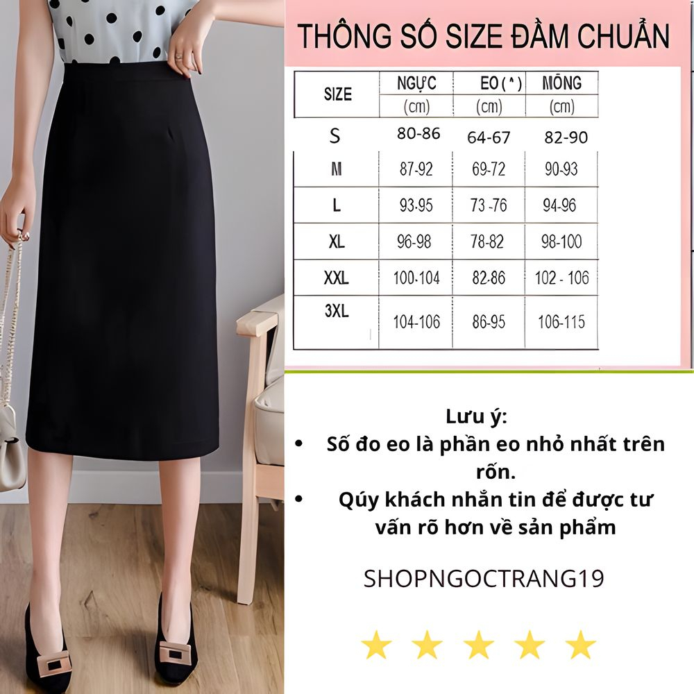 Chân Váy Chứ A Công Sở Dài 70cm SHOPNGOCTRANG19 Chất Liệu Vitex CVA70