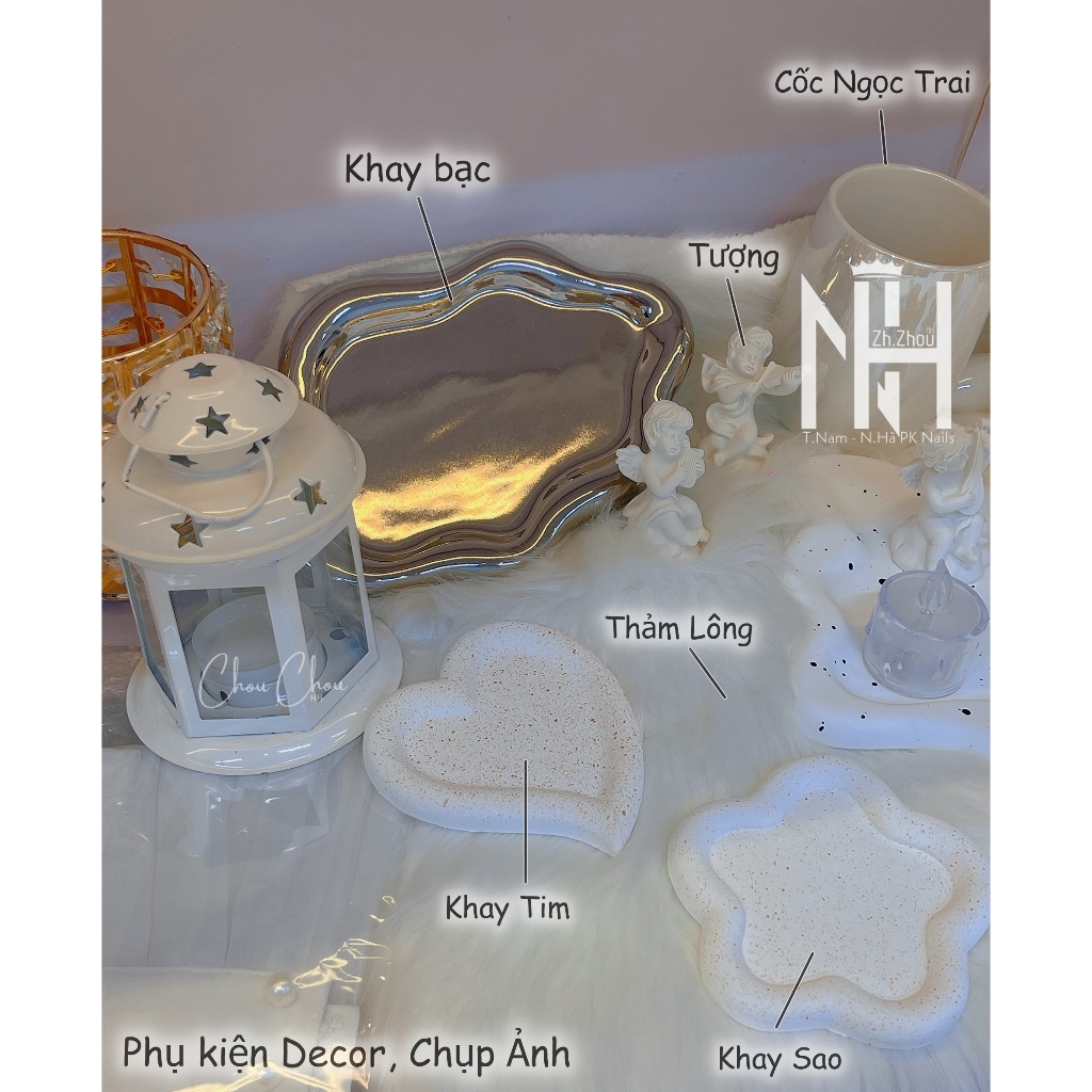 Chó Bạc Decor, , Phụ kiện chụp ảnh nail cao cấp,khay decor chụp ảnh nail