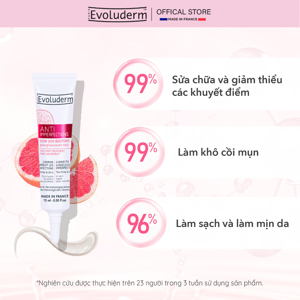 Ảnh Gel chấm giảm mụn cấp tốc SOS Spot Treatment chiết xuất Bưởi hồng Evoluderm 15ml 3