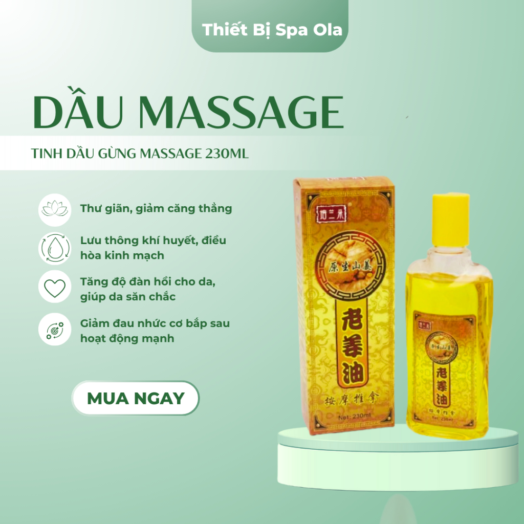 Tinh Dầu Gừng Ola Massage Body, Chải Thông Kinh Lạc, Giảm Béo Spa Dưỡng ...