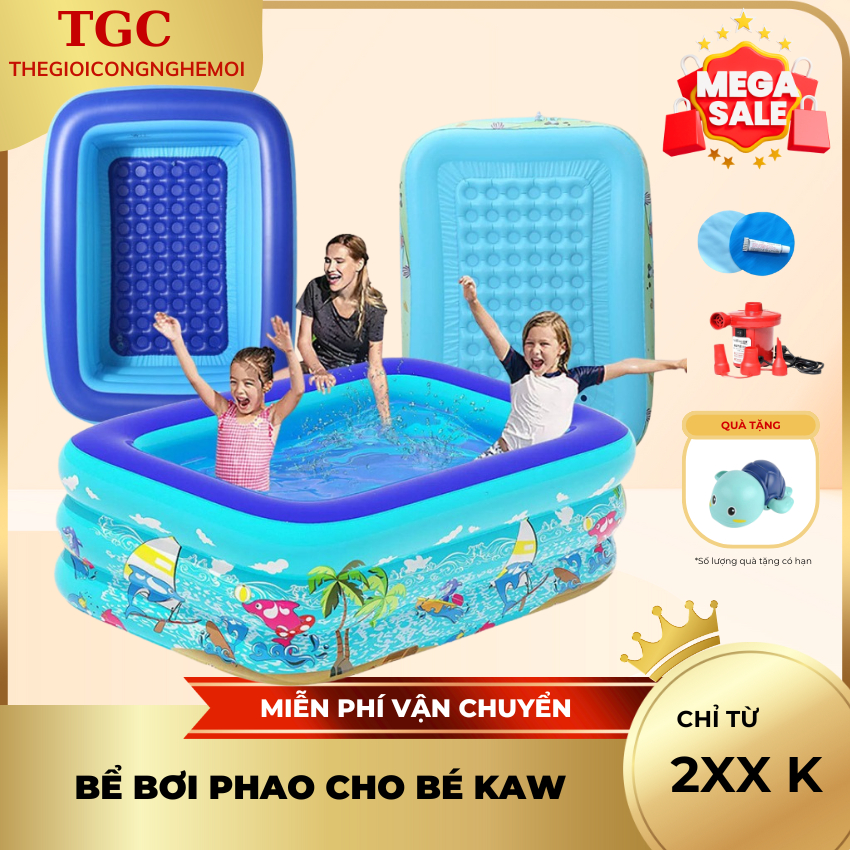 Hồ bơi phao, bể bơi mini KAW 3 Tầng, Thành Cao, Chống Trượt