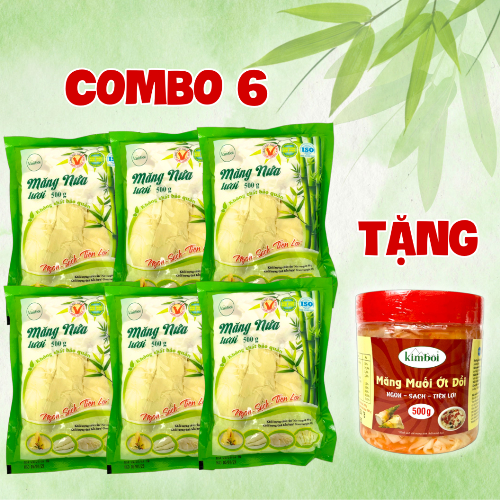 COMBO 6 gói Măng Nứa Tươi Kim Bôi 500g - OCCOP 4 SAO - TẶNG 1 lọ Măng ...