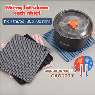 Miếng lót silicon cách nhiệt cao cấp, tấm lót chống xước bếp chịu nhiệt tới 200 độ C dễ dàng vệ sinh