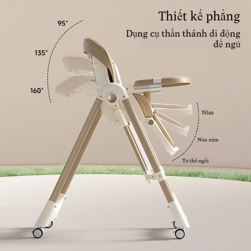 Bộ bàn ghế ăn trẻ em Bộ bàn ghế ăn dặm có thể điều chỉnh đa cấp cho bé Bộ ghế ăn dặm cho bé có thể gập lại đa năng