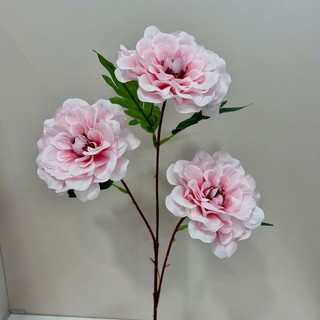 Hoa Giả- Hoa Cúc Thược Dược 65cm Cành 3 Bông Cao Cấp, Decor Nhà Cửa, Studio...