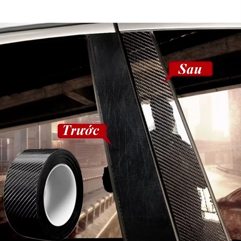 Băng Keo Carbon 3D Nhám Trang Trí Ô tô, Decal Dán Xe Chống Trầy Xước