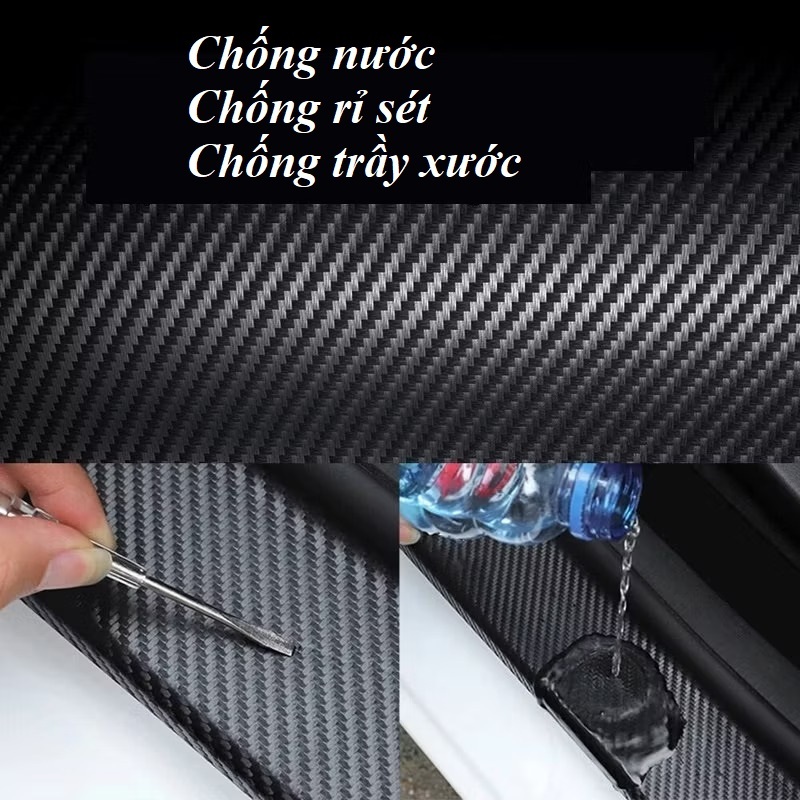 Băng Keo Carbon 3D Nhám Trang Trí Ô tô, Decal Dán Xe Chống Trầy Xước