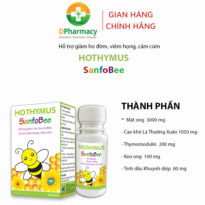 Siro Hothymus SanfoBee, Giải pháp cho trẻ ho cảm dai dẳng hay tái phát, chai 60ml