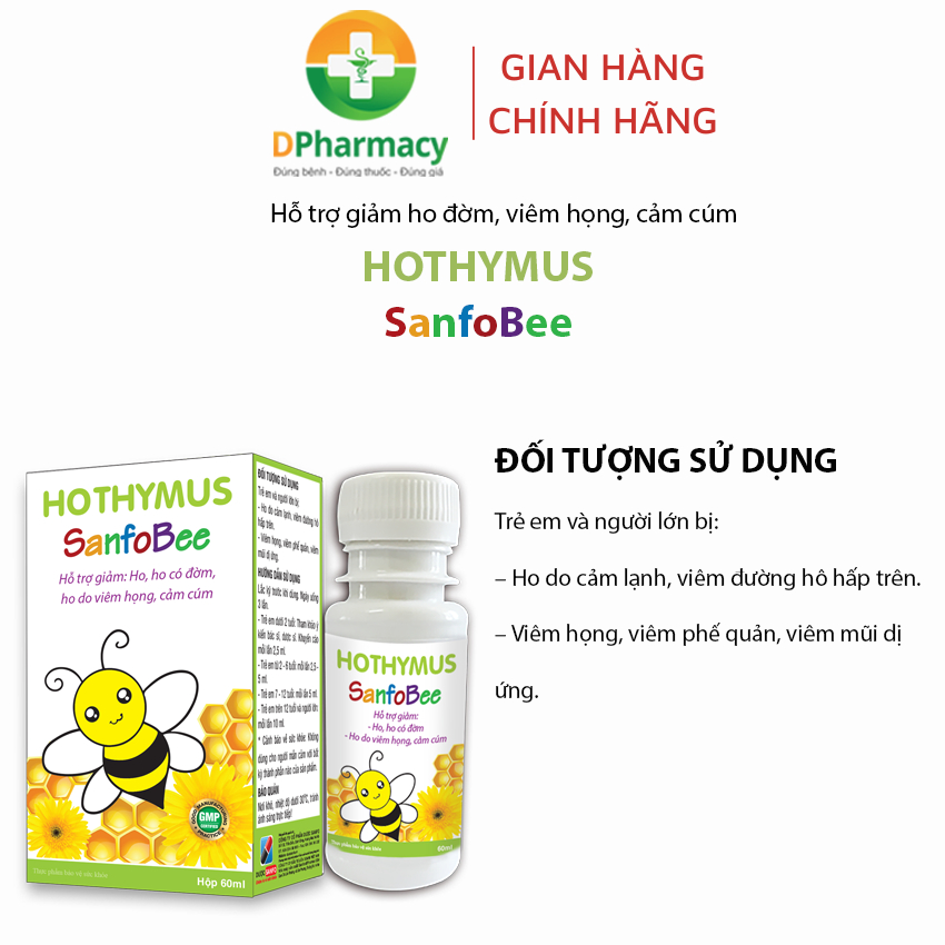 Siro Hothymus SanfoBee, Giải pháp cho trẻ ho cảm dai dẳng hay tái phát, chai 60ml
