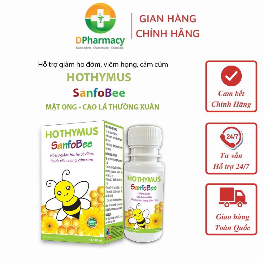 Siro Hothymus SanfoBee, Giải pháp cho trẻ ho cảm dai dẳng hay tái phát, chai 60ml