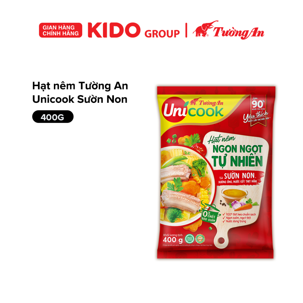 Combo 3 gói Hạt nêm Tường An Unicook Sườn Non 400g