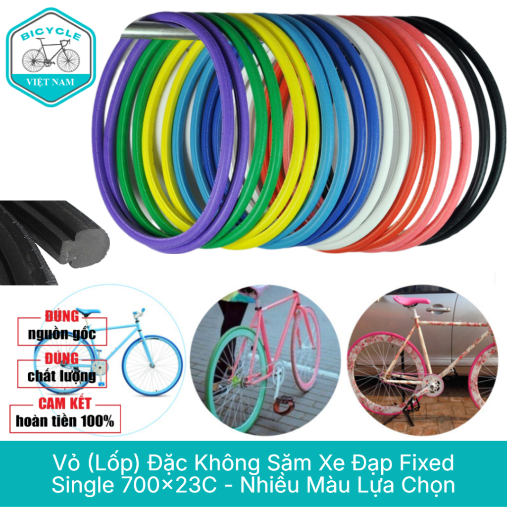 Vỏ Lốp Đặc Không Săm Xe Đạp Fixed Gear / Single Speed 700x23C – Nhiều ...