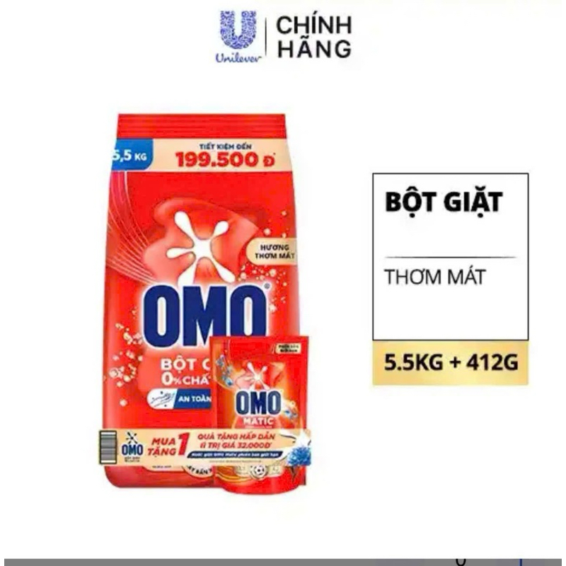Bột Giặt OMO Mẫu mới 5,1KG Có hương comfort/ 5,5KG - BGOMO