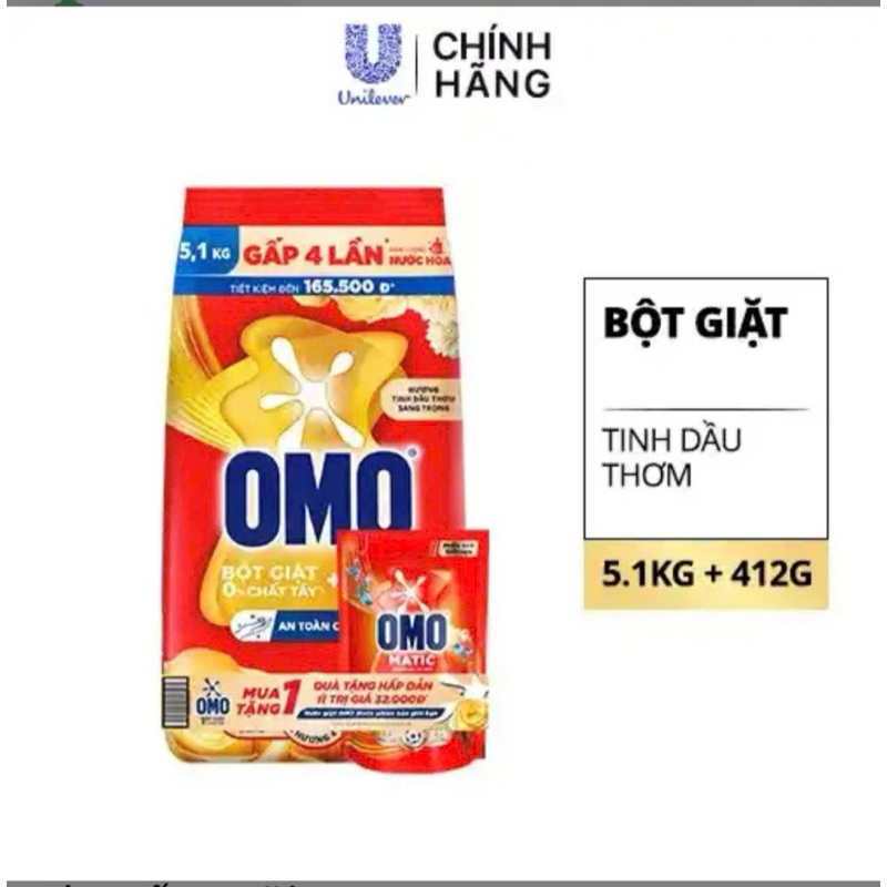 Bột Giặt OMO Mẫu mới 5,1KG Có hương comfort/ 5,5KG - BGOMO