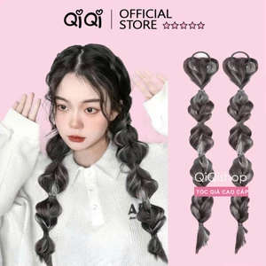 Tóc Giả Tết Tạo Kiểu Tết Hoa Dễ Thương (giá 1 bên) QiQiShop