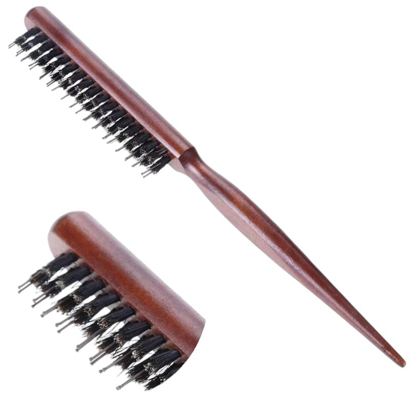 Lược đánh rối cao cấp thân gỗ nâu.