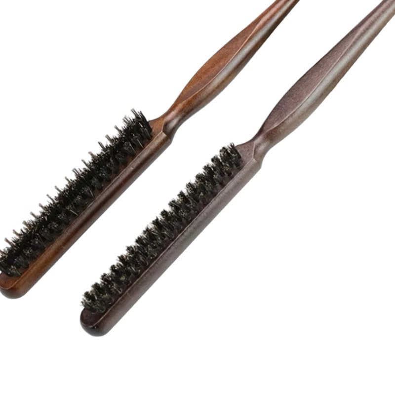 Lược đánh rối cao cấp thân gỗ nâu.