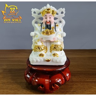 Bộ 3 Tượng Thần Tài-Thổ Địa-Thần Tiền [Hợp Mệnh KIM] Phát Lộc TD2307 kèm đôn gỗ